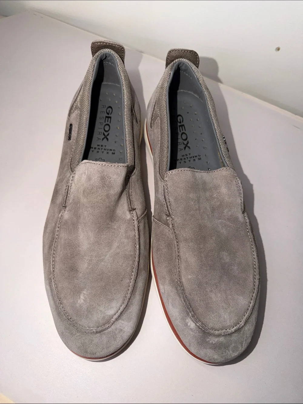 Geox Men's Suede Slip-On Loafers —‎ Light Gray